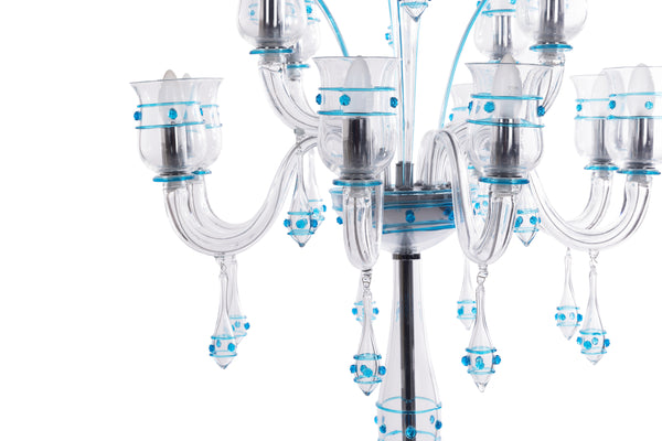 FLOOR LAMP - Murano Glass with Chrome Base