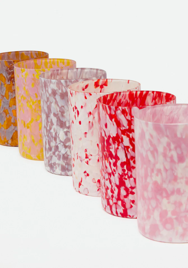 Macchia Su Macchia Set of 6 Flamingo Tumblers