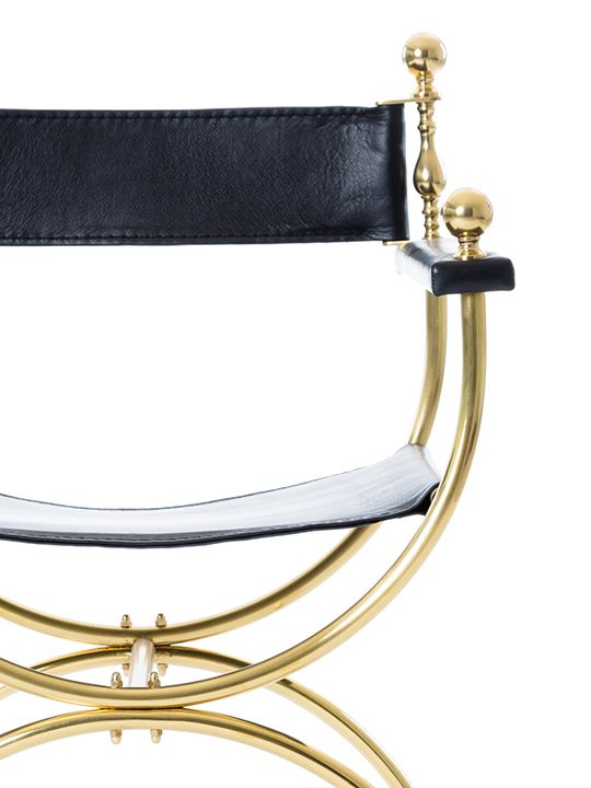 Vintage Empire Brass Leather Armchair