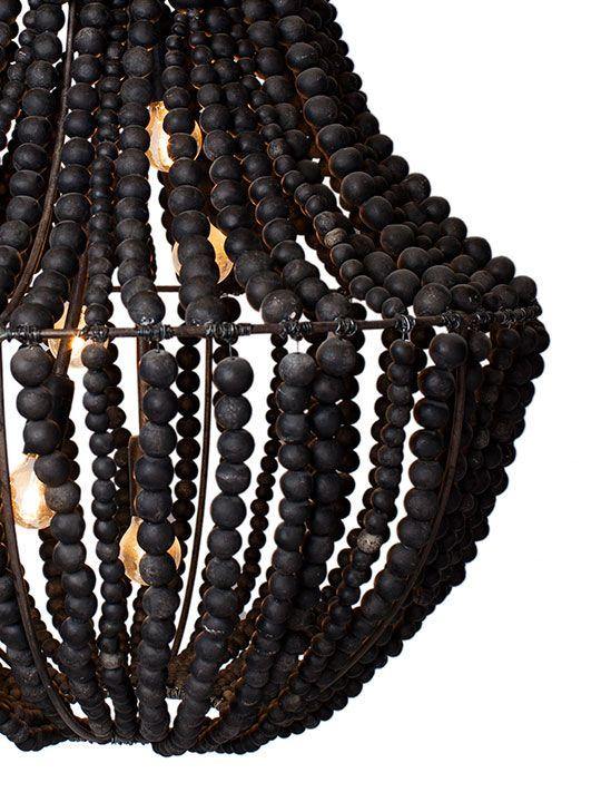 Black Clay Beaded Chandelier - The Odd Piece
