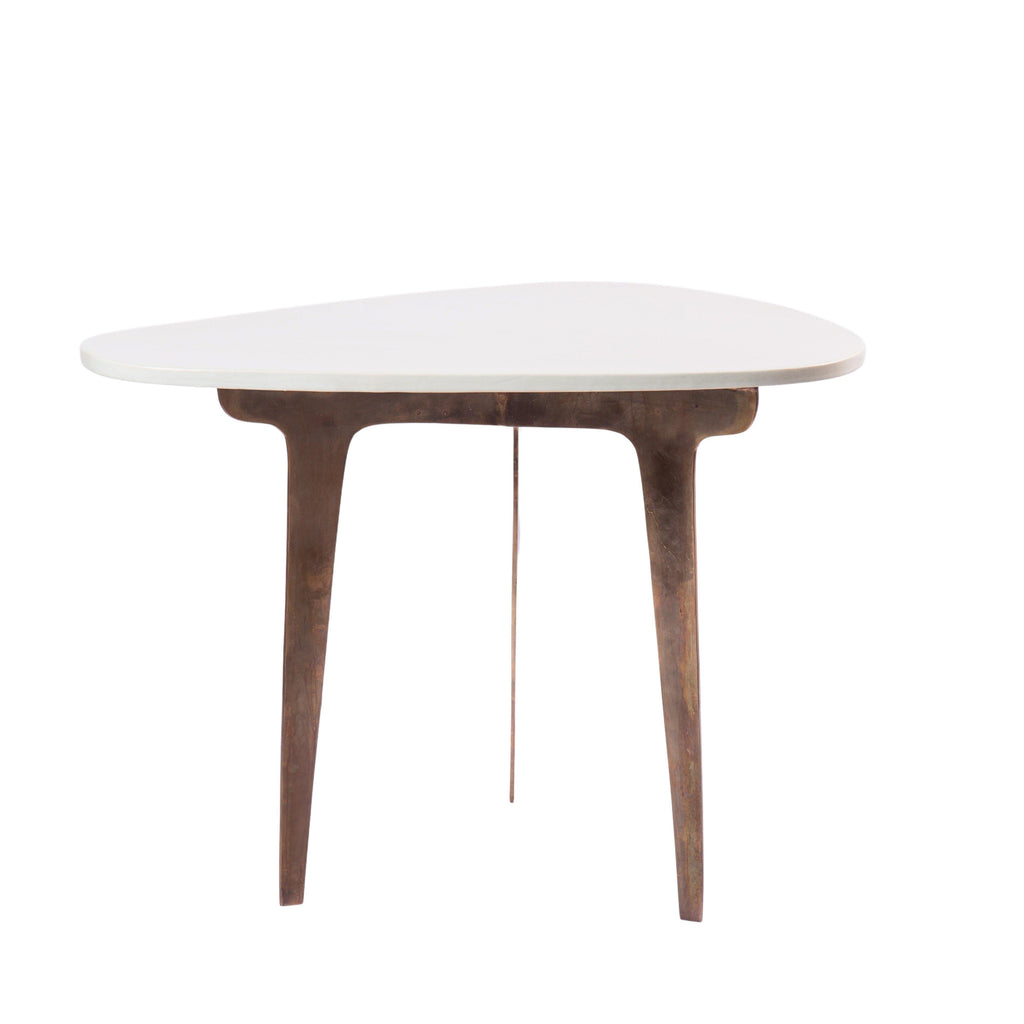 Side Table - Charlotte Porcelain  with Brass legs - The Odd Piece