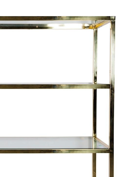 Vintage Spanish Brass Bookshelf - The Odd Piece